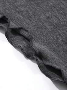 DAZY Pleated Design Wavy Trim Home Outfit Pajama - Dark Grey - View 7