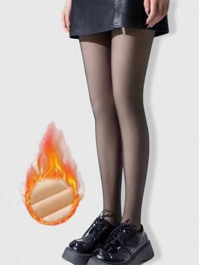 Goth 1pc Women's Thick Warm Thermal Lined Tights/Pantyhose/Leggings