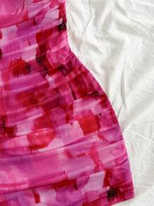 Soleia Women's Tie-Dye Color Block Ruched Mini Cami Dress, Suitable For Vacation,Dress For Women,Vacation Dress Women,Birthday Dress For Women,Spring/Summer Dress For Women,Mardi Gras,Western Wear Woman,Mesh Dress,90s Clothes,Easter Dress Women,Graduation Dress,Beach Dress For Woman,Music Festival Outfit Women