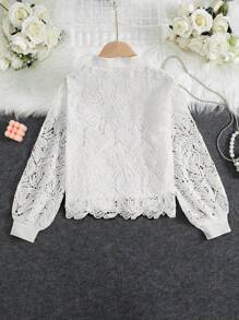 SHEIN Privé Chemise courte minimaliste à manches longues et nœud pour femme