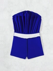 Swim Lushoire Women's Solid Color Double-Layer High Waist Casual Beach Shorts Summer