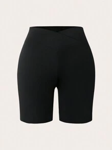 SHEIN LUNE Leggings courts décontractés à encolure en V, tailles plus, en plusieurs couleurs. Style bohème vintage - Multicolore - Voir 11