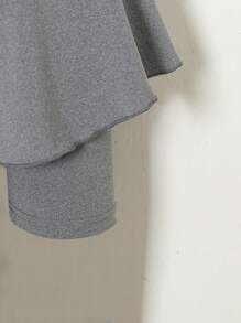2pcs/Set Young Girl Casual Loose Knitted Shorts & Skirt, Light Apricot & Gray, Spring/Summer - Multicolor - View 4