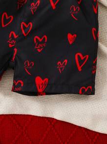 宝宝情人节短袖短裤绅士套装白衬衫配心形印花裤让宝宝更可爱，适合聚会或日常穿着 - 彩色 - 查看 11