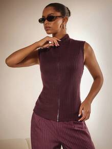 Athîral Cárdigan de suéter con cremallera metálica, cómodo y versátil para mujer