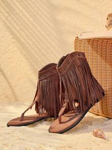 Styleloop Giày bốt nữ đế xuồng thời trang mới, đế TPU bền chống trượt, đế giữa bằng cao su mềm tạo sự thoải mái, giày bốt nữ đa năng và phong cách - Màu Khaki - Xem 1