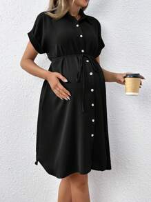 SHEIN Casual Loose Maternity Mini Dress