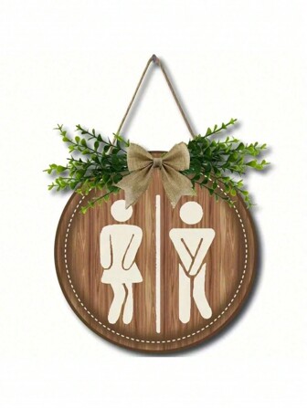 SHEIN 1 pièce Panneau de toilette en bois, panneau de décoration de maison, décoration murale, décoration de style ferme, décoration de salle de bain, décoration de scène, décoration de pièce, décoration de maison, décoration de bureau