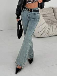 EURMUSE Women Mid-Rise Pocketed Straight Leg Casual Versatile Jeans - Medium Wash - View 5