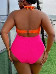 SHEIN Slayr CURVE Đồ bơi một mảnh cỡ lớn mùa hè, phong cách tối giản thường ngày để mặc hàng ngày - Nhiều màu - Xem 2