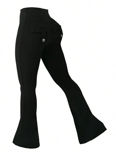 SHEIN LUNE Plus Size Solid Color Casual Pants, Simple And Fashionable For Everyday Wear Fall Cloth For Women