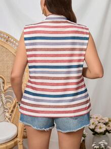 SHEIN LUNE Débardeurs et tops à bretelles bohème décontractés pour dames grandes tailles, sans manches avec rubans