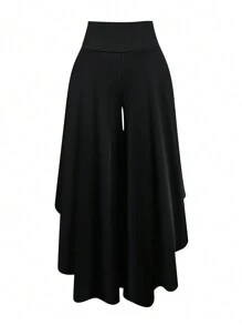 Chiquease Pantalones largos asimétricos y holgados para mujer, ropa de verano, atuendo de graduación