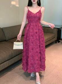 DAZY Women's Solid Color Mid-Length Casual Dress, Minimalist Fashion For Daily Wear Prom Dress Elegant Sundress,Formal Women Dresses Valentine's Day - Pink - View 7