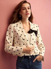 MOTF PREMIUM ÁO BLAZER TRANG TRÍ NƠ CHẤM BI CÓ CẤU TRÚC - Nhiều màu - Xem 5
