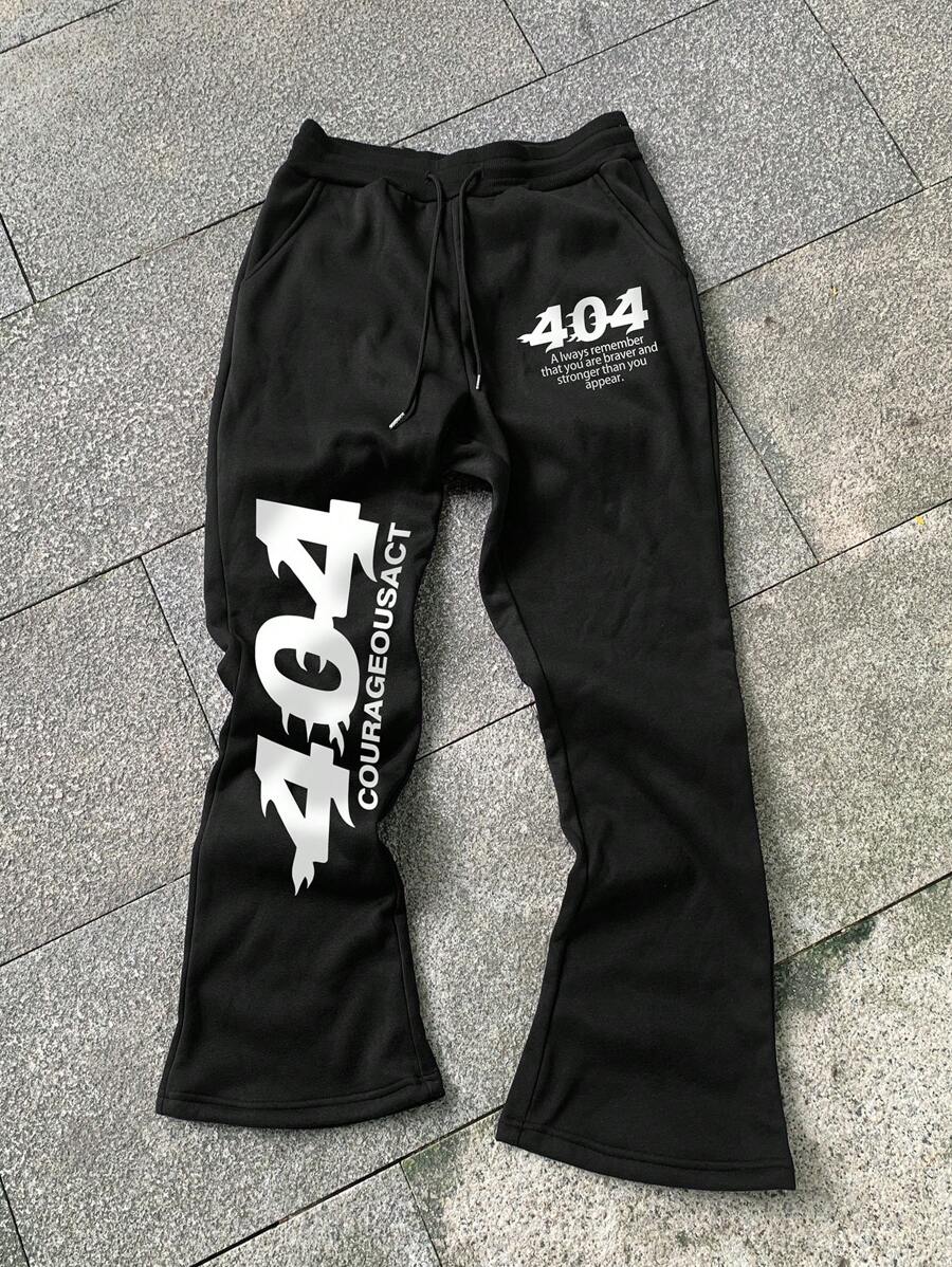 Manfinity Sporsity Calça de Moletom Casual Solta com Cordão na Cintura ...