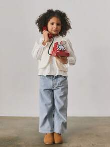 Maija Kids Maija Kids 适合秋冬季的年轻女孩休闲毛绒无袖背心/夹克 - 杏色 - 查看 2