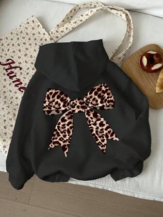 SHEIN Tween Girls Casual Hooded Thick Long Sleeve Sweatshirt, Suitable For Autumn/Winter