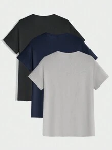 RueChic 100% Cotton Multi-Pack Fitted Round Neck All-Match T-Shirts - Multicolor - View 2