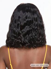 Parrucche Di Capelli Umani In Pizzo Con Onde Del Corpo Ed Un Taglio A Bob, Capelli Umani Di Colore Naturale Pre-placcati Con Taglio Pixie, Densità 150, Bob Corto In Pizzo Con Parte A T Trasparente 4x1 Adatto Per