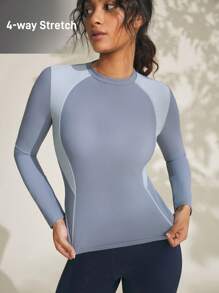 Urban Outdoor Wear High Elasticity Skin-Friendly Women's Outdoor T-Shirt & Top - Blue - View 3