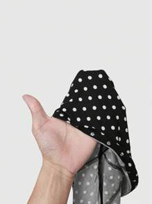 ROMWE Y2K Polka Dot Bowknot Design Women T-Shirt - Black - View 5