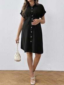 SHEIN Casual Loose Maternity Mini Dress