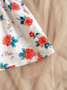 Soleia Western Wear Women, Corset Top For Women, Summer For Women, Summer Top, Vacation Women, Going Out Top Women, Concert Women, Rave Festival, Women's Romantic Floral Embroidered & Printed Puff Sleeve Ruffle Splicing Blouse With Tie Up Waist, Suitable For Vacation