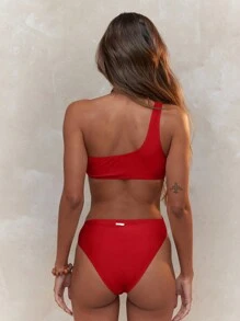 MISSGUIDED Monokini Swimsuit Cut Out One Piece Bathing Suit Metal Ring Detail Beach Vacation Resort Wear Summer Pool Party Swim Wear Design - Red - View 2