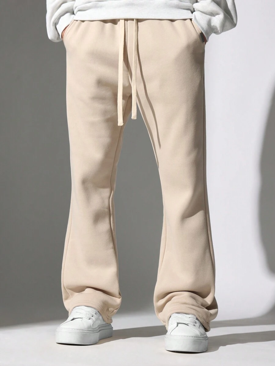 SUMWON 优质羊毛运动裤，宽松运动家居服，配有抽绳松紧腰带，舒适慢跑风格冬季运动休闲裤