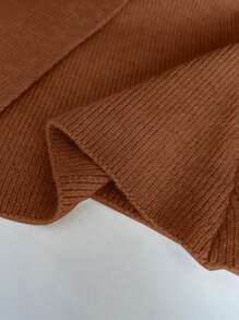 Flirla Women Button Front Long Sleeve Solid Top, Simple Casual Daily Wear - Brown - View 7