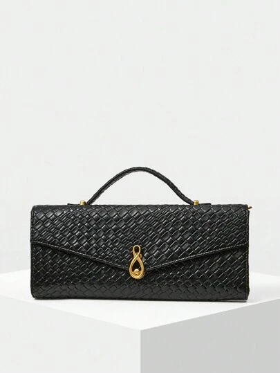 MOTF PREMIUM 女士时尚简约鳄鱼压纹方形顶部提手包