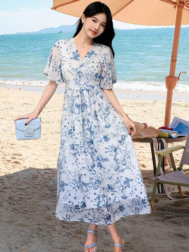 -Spring-Summer-10455780936699008 Women's Ditsy Floral Mid-Length Vacation Dress, Spring/Summer Sundress｜DAZY