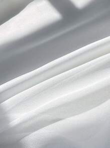 Chiquease 女式领口纽扣前系带蝴蝶结衬衫，优雅时尚办公装 - 白色 - 查看 3