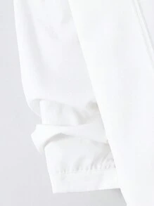 Set de 2 piezas de camisa de manga larga y pantalones cortos lisos informal para niños y preadolescentes varones, atuendo de caballero