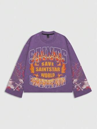 Street Life Camiseta casual de estilo corto oversize para hombre, moda callejera
