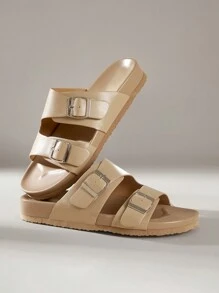 Solecia Sandalias planas de mujer con cordones y punta abierta, color marrón, para primavera/verano