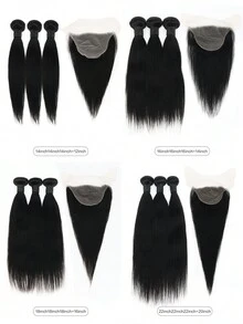 直发束带扣 100% 巴西处女人发 3 束带 7*6 蕾丝扣 人发 自然色 - SNatural - 查看 7