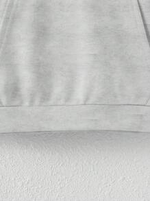 Teen Girl Casual Minimalist Urban Elegant Sweatshirt With Letter Print - Grey - View 4