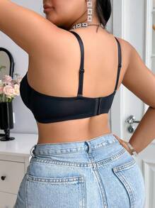 1/2 Cup Comfortable Gathered And Lightly Padded Ladies Bra - Black - View 2