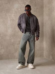 SUMWON Relaxed Fit Crop Sweatshirt Streetwear Drop Shoulder Oversized Urban Fashion Pullover Perfect For Layering Fall Winter Casual Comfort - Grey - View 8