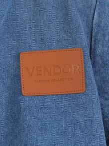 2pcs/Set Young Boys Collared Short Sleeve Denim Shirt And Loose Pants Set - Multicolor - View 4