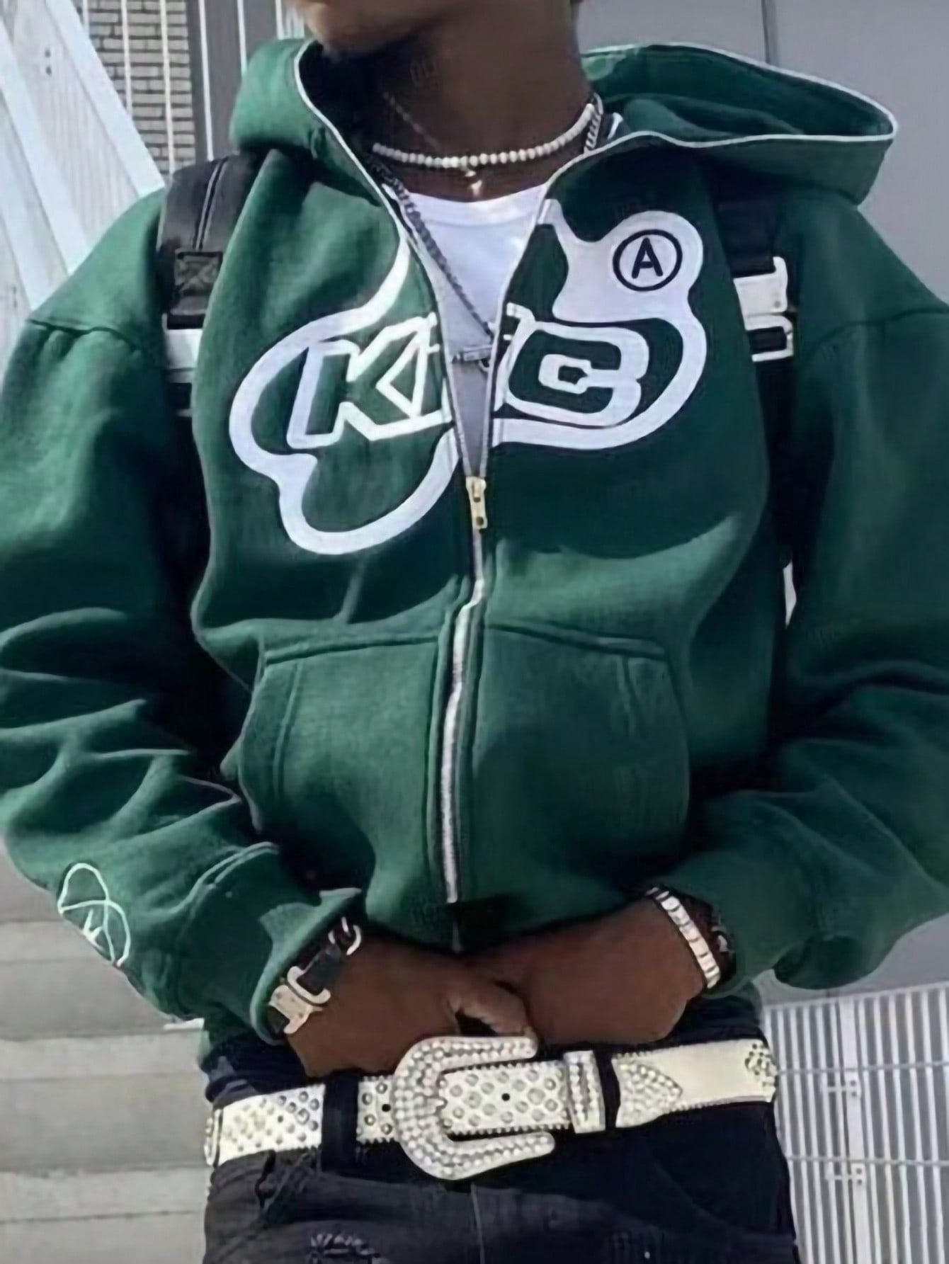 Manfinity Dauomo Men's Y2K-Style Baseball Uniform Hoodie, Street Wear Hooded Sweatshirt With Letter Print, Short Crop Top