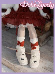 Dola Lovely Autumn/Winter Cute Cactus Plush Slip-On Slippers, Thick Sole Warm Indoor Slippers For Women New Year Holiday Valentines