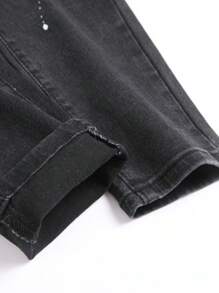 Manfinity EMRG Men's Ripped Pocket Casual Denim Jeans - Black - View 6