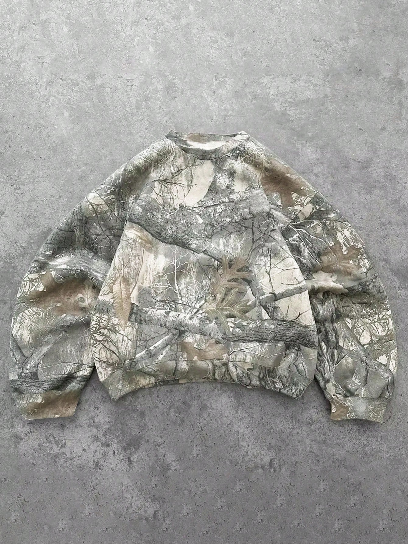 Men's Casual Branch Printed Crew Neck Sweatshirt