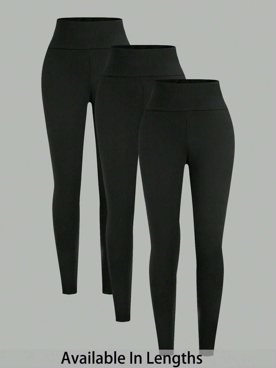 SHEIN Tall CURVE Plus Size Women's Solid Color Casual Leggings, Summer For Women, Graphic Women, Concert Women, Rave Festival