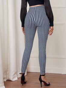 SHEIN 孕妇千鸟格紧身休闲裤，适合日常穿着