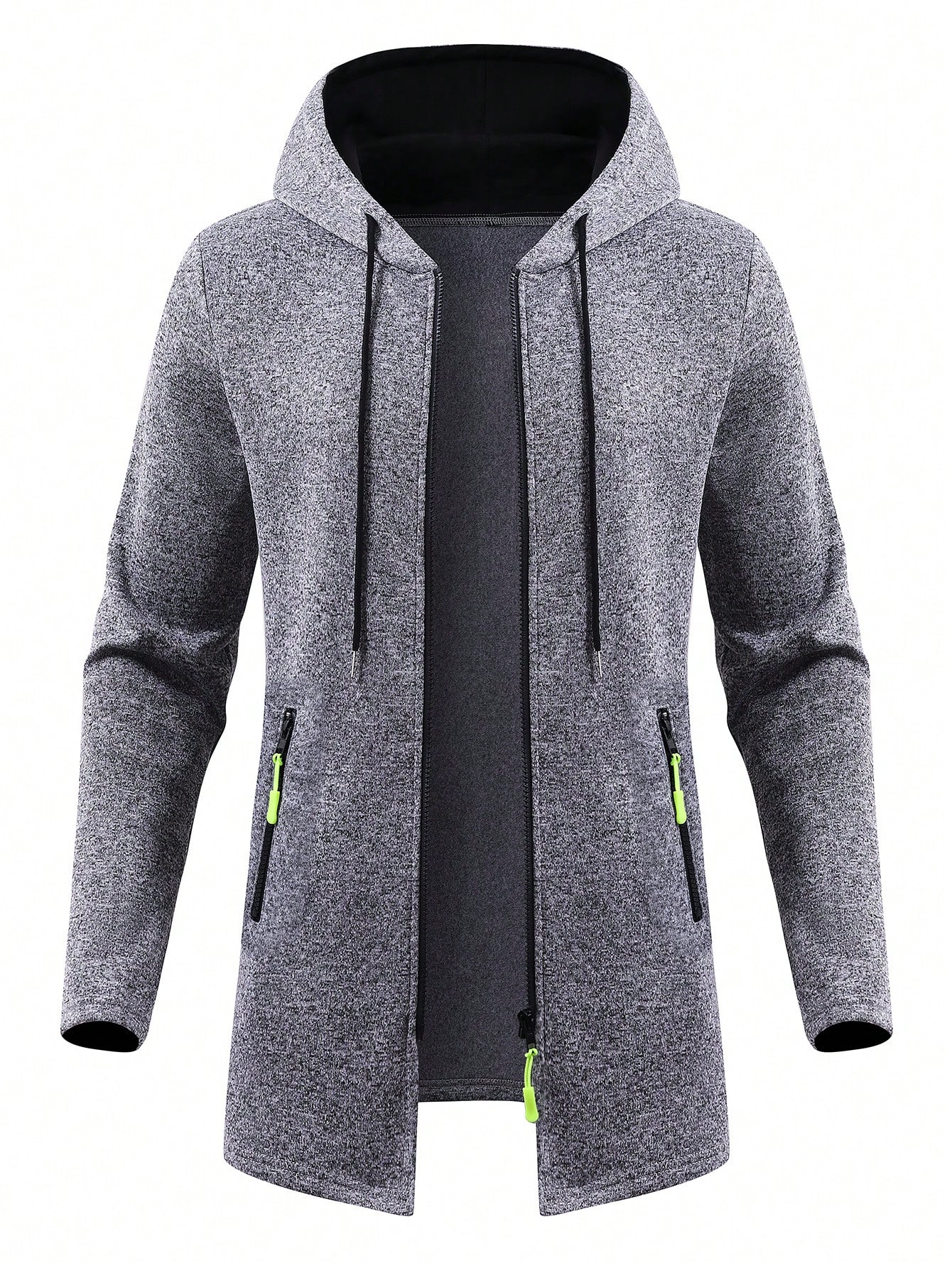 Manfinity Dauomo Men's Zipper Front Long Sleeve Pocket Minimalist Hoodie Jacket & Coat