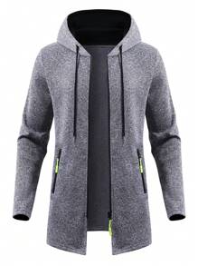 Manfinity Dauomo 男士前拉链长袖口袋简约连帽夹克